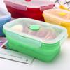Lonchera plegable de silicona Calentamiento en microondas Portátil Caja de picnic para exteriores Trabajo Especial Sellado Caja para comida complementaria para niños