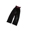 Calça Casual Tendência Estilo Americano Cintura Dupla Estampa de Letras Streetwear Punk Hip-Hop Y2K Outono
