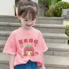 Camiseta de Algodão Puro Manga Curta para Bebê Menina 2026 Novo Estilo Camisa de Manga Meia Manga Top Fofo Infantil Verão Desenho Animado Gola Redonda Roupa Infantil t
