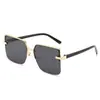 Nuevas Gafas de Sol Poligonales de Metal con Montura Grande, Gafas de Sol Retro de Estilo Europeo y Americano Transfronterizas para Mujer, Gafas de Sol de Media Montura de Gama Alta