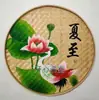 Pá de lixo pintada à mão em bambu trançado pintura nostálgica fazenda bambu trançado pintura decoração pá criativa country mural de parede grão tudo trabalho duro