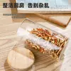 Frasco de Almacenamiento de Vidrio de Borosilicato de 80 mm Tarro Sellado para Frutos Secos Multigrano de Cocina Tapa de Madera de Bambú Frasco de Almacenamiento para Dulces y Té