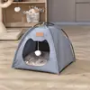 Tienda de campaña para mascotas para gatos y perros, adecuada para todas las estaciones, cerrada, desmontable, portátil, plegable, tienda de campaña de verano transpirable para gatos
