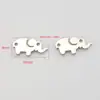 Aço Inoxidável Polido Espelhado Duplo Furo Mini Pingente de Elefante DIY Colar Pulseira Personalidade Acessórios de Joias Casuais