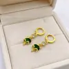 Aretes Boutique de Zorro con Gema Incrustada de Diamantes, Chapados en Oro Latón, Chapado en Oro Imitación, Joyería para Boda, Aretes de Hebilla de Primavera para Mujer