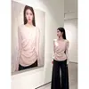 Camiseta de Manga Larga con Hombros Descubiertos Estilo Coreano Talla Grande para Mujer, Nuevo Estilo Primavera y Otoño, Adelgazante y Favorecedora para Figuras Curvilíneas, Top Exterior