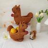 Cesta de almacenamiento de ratán de dibujos animados, cesta de frutas, forma linda, decoración, arreglo floral, portátil, tejida, almacenamiento de bocadillos, frutas secas, pequeña ardilla