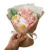 Ramo de punto terminado transfronterizo con un toque de alta gama, ramo de hilo de rosa y tulipán, regalo de cumpleaños para novia, regalo del Día de San Valentín