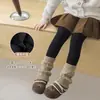 Leggings de menina outono e inverno fleece fino collants para bebê menina primavera e outono com fleece extra estilo coreano meias largas combinadas meias básicas infantis