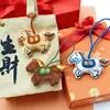 Llavero Colgante de Pony de Dibujos Animados Estilo Chino Muñeco Zodiacal del Año del Caballo Colgante de Bolso Muñeco de Bendición para Regalo de Fiesta