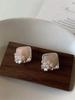 Pendientes de Borla de Flor de Cristal Falso de Color Aguja de Plata Pendientes Dulces y Frescos Pendientes Estilo Coreano Pendientes de Alta Gama