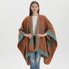 Venta al por mayor de fábrica comercio exterior geométrico diamante chal abrigo otoño e invierno mujer cálido tejido capa Capa Amazon venta caliente