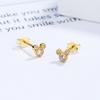 Lindos Aretes de Dibujos Animados de Mickey Mouse para Mujer Simples de Plata de Ley 925 ins Nicho Inteligente Exquisitos Aretes de Cartílago para Oreja Joyería