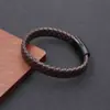 Pulseira Masculina Magnética de Fivela, Best-Seller Transfronteiriço da Amazon Europeia e Americana, Pulseira de Corda de Couro Trançado Magnética Vintage, Dropshipping de Peça Única