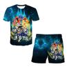 Patrón de Dragon Ball Impresión 3D Transfronterizo Nuevo Traje Casual para Niños Camiseta y Pantalón Corto Traje Venta Directa de Fábrica Suministro