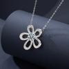 Collar de Girasol de Moissanita de Plata Esterlina S925 Popular Ins de Gama Alta Diamante Completo Colgante de Flor de Cinco Pétalos Suministro Exclusivo Transfronterizo