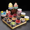 Tazón de Polvo de Hielo para Hot Pot Antiguo, Tazón Retro de Hielo Raspado Copo de Nieve, Tazón de Postre de Moda, Taza de Té de Melamina con Tapa