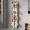 Suporte de Chinelos para Banheiro, Montado na Parede Sem Furar, Porta de Banheiro, Parte de Trás da Porta do Banheiro, Drenagem, Empilhável, Sapateira, Prateleira de Armazenamento