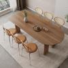Mesa de Madeira Maciça Nórdica Design de Madeira Original Mesa Simples Luz de Mesa Estilo Luxo Silencioso Mesa de Jantar Mesa de Trabalho Oval Distinta