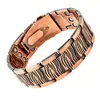 Pulsera antigua de cobre rojo más vendida transfronteriza con cierre de reloj, moda vintage finamente tallada en forma de cruz, joyería magnética completa para parejas al por mayor