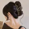 Grampo de Cabelo com Textura de Strass Francês, Versátil para Rabo de Cavalo Alto, Prendedor Shark Doce, Pequeno Grampo de Cabelo de Alta Qualidade para Festa de Estudantes