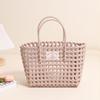 Bolsa de Plástico Cuadrada Tejida Hueca de Dulce Souvenir de Boda para Mujer Nueva Bolsa de Playa Estilo Fresco Bolsa de Paja