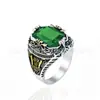 Anillo Transfronterizo de Amazon para Hombre Sol, Luna y Estrellas con Cristal Colorido Grabado Vintage, Joyería de Lujo Ligero de Alta Gama al por Mayor