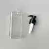 Botella Dispensadora Transparente de Loción para Mascotas 300ml Cuadrada Botella Vacía de Champú Botella con Dispensador de Gel de Ducha Botella de Acondicionador