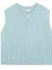 Chaleco de Punto Azul con Cremallera para Mujer, Nuevo Estilo Primavera Temprana 2026, Muy Elegante, Chaleco para Superponer, Ropa de Abrigo Estilo Coreano
