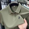[Descuento de Marca] Camisa Polo de Manga Corta para Hombre Paul Color Sólido Más Fácil de Combinar Etiqueta Pony Algodón Puro Cuello Camisero Camiseta de Media Manga