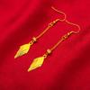Pendientes de mujer con forma de hoja y gancho para la oreja, diseño de flor de coche, con transferencia de alambre y cuentas de hojas.