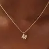 Nuevo Producto Transfronterizo de Comercio Exterior: Collar con Inicial de Oro y Cadena para Clavícula Tachonada de Diamantes, Accesorio de Fiesta Navideña Moderno y Personalizado