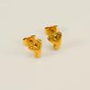 Moda Europea y Americana Sencillos y Elegantes Pendientes de Acero de Titanio Acero Inoxidable Chapado en Oro de 18K Pendientes Mini de Letras de Burbuja para Mujer