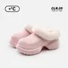Pantuflas de Algodón Impermeables Invierno Suela Gruesa Aumentan la Altura Felpa Adicional Cálidas Se Pueden Usar al Aire Libre Antideslizantes Resistentes al Desgaste Moldeado Integrado EVA Zapatos de Algodón