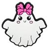 Zuecos Lindos de Fantasma Pequeño Zapato Flor Dibujo Animado Halloween Hebilla Decorativa en la Parte Superior Goma Suave de PVC Accesorios para Zuecos