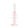 Venta al por mayor, candelabro creativo de vidrio de colores retro, candelabro de lujo para decoración de mesita de noche, vela, accesorios para cenas