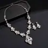 Collar con Borla de Flor y Lazo Incrustado de Diamantes Transfronterizo Europeo y Americano, Lujo Ligero, Cadena para Clavícula de Gama Alta, Collar Elegante y Exagerado para Mujer