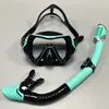 Traje nuevo de gafas de buceo y tubo de respiración JUNHAIINS para hombre y mujer, nuevo marco grande de silicona para adulto, tour de buceo con espejo