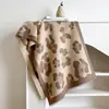 Nuevo Chal de Imitación Cachemir Estilo Retro Británico con Borlas Estampado de Leopardo Versátil Bufanda Cálida Bufanda Cálida Engrosada de Otoño e Invierno
