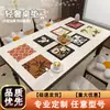 Couro Sintético com Textura Anti-Escaldante Luxo Leve Estilo Boêmio Toalha de Mesa para Mesa de Centro Toalha de Mesa para Mesa de Jantar Europeia Capa de Mesa Lavável Impermeável à Prova de Óleo