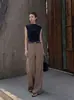 Venta al por mayor transfronteriza de moda para mujer, tops de punto más vendidos, camisetas básicas ajustadas HBZA918887