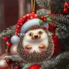 Nuevo Adorno Colgante de Animales Planos de Acrílico Transfronterizo Mundo Animal Fiesta Navideña Decoración de Árbol de Navidad Colgante Dibujos Animados