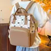 Bolsa de Maternidad Invierno Nueva Pana Combinación de Colores Moda Bolsa para Madre y Bebé Multifuncional para Salir Aislamiento Gran Capacidad Bolsa de Maternidad