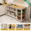 Estante de almacenamiento para cocina, cesta multifuncional para verduras, encimera de corte, estante de almacenamiento para microondas y utensilios de cocina, gabinete lateral, mesa multicapa