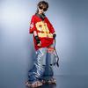 Ropa de Hip-Hop para Actuación Infantil, Trajes Geniales y Atractivos de Manga Corta Estilo Hip-Hop para Niñas y Niños, Ropa de Verano Moderna de Hip-Hop para Niños