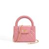 Top Layer Cowhide Oil Wax Couro Diamond Pattern moda elegante Chanel estilo cadeia bolsa de telefone móvel portátil ombro Crossbody Bag para as mulheres