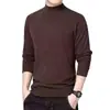 Fabricante Direto Outono e Inverno Atacado Camiseta Térmica de Manga Longa Dupla Face para Homens, Suéter Quente com Forro de Fleece, Gola Alta Curta Masculina