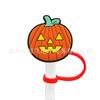 Parche Blando de PVC de Calabaza de Halloween Adornos para Pasteles de Dulces Tapa de Silicona para Popote Cubierta para Popote Pinza para Popote
