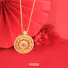 Collar con Colgante de Girasol con Diamantes de Punto Rojo y Verde Tienda de Oro Mismo Estilo Reemplazo Cobre Chapado K Oro Colgante Perla Cadena para Suéter Venta al por Mayor