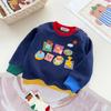 Ropa Infantil Estilo Japonés en Stock Otoño Nuevo Sudadera Patchwork de Animales de Dibujos Animados Manga Larga Moderna 9016